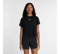Funktionsshirt NEW BALANCE, Damen, Gr. M, schwarz, Obermaterial: 100% Polyester, normal, Rundhals, Shirts Funktionsshirt, sportliche Passform, Kurzarm, für Sport, Rundhalsausschnitt (30802042-M) schwa