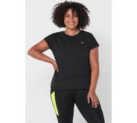 Funktionsshirt ONLY PLAY "ONPAUBREE SS LOOSE TRAIN TEE CURVY NOOS", Damen, Gr. 40/42, schwarz, Jersey, Obermaterial: 88% Polyester, 12% Elasthan, unifarben, relaxed fit normal, Rundhals, Shirts Funkti