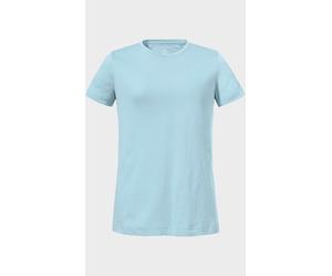 Funktionsshirt SCHÖFFEL "T Shirt Buchberg L", Damen, Gr. 40, blau (8015, blau), Oberstoff: 60% Baumwolle, 40% Polyester, Rundhals, Shirts Funktionsshirt (81863050-40) 8015, blau