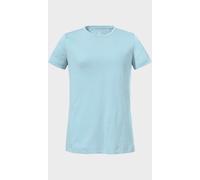 Funktionsshirt SCHÖFFEL "T Shirt Buchberg L", Damen, Gr. 42, blau (8015, blau), Oberstoff: 60% Baumwolle, 40% Polyester, Rundhals, Shirts Funktionsshirt (81863050-42) 8015, blau
