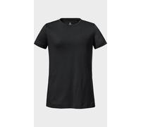 Funktionsshirt SCHÖFFEL "T Shirt Buchberg L", Damen, Gr. 44, schwarz (0999, schwarz), Oberstoff: 60% Baumwolle, 40% Polyester, Rundhals, Shirts Funktionsshirt (42764714-44) 0999, schwarz