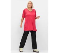 Funktionsshirt SHEEGO "Funktionsshirt", Damen, Gr. 44/46, pink (sorbet pink), 90% Polyester, 10% Elasthan, unifarben, Rundhals, Shirts Funktionsshirt (24668324-44) sorbet pink