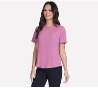 Funktionsshirt SKECHERS "GOWALK LUXE RIB TEE", Damen, Gr. M, pink, Obermaterial: 90% Polyester, 10% Elasthan, Shirts Funktionsshirt, strukturiertes Kurzarm-T-Shirt, mit Rundhalsausschnitt (66056668-M)