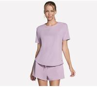 Funktionsshirt SKECHERS "GOWALK LUXE RIB TEE", Damen, Gr. XL (46/48), misty mauve, Obermaterial: 90% Polyester, 10% Elasthan, Shirts Funktionsshirt (30952851-XL) misty mauve
