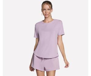 Funktionsshirt SKECHERS "GOWALK LUXE RIB TEE", Damen, Gr. XL (46/48), misty mauve, Obermaterial: 90% Polyester, 10% Elasthan, Shirts Funktionsshirt (30952851-XL) misty mauve