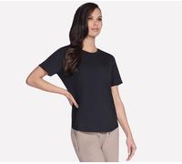 Funktionsshirt SKECHERS "GOWALK LUXE RIB TEE", Damen, Gr. XS, schwarz, Obermaterial: 90% Polyester, 10% Elasthan, Shirts Funktionsshirt (90570968-XS) schwarz