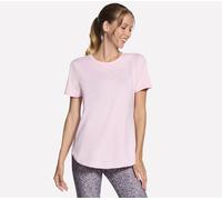 Funktionsshirt SKECHERS "Tunic Tee", Damen, Gr. XL (46/48), pink sugar, Jersey, Obermaterial: 91% Polyester, 9% Elasthan, Rundhals, Shirts Funktionsshirt, mit Markenlabel, aus Polyester und Elasthan, 
