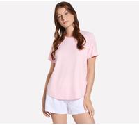 Funktionsshirt SKECHERS "Women's Tshirt", Damen, Gr. L (42/44), rosa (pink sugar), Jersey, Obermaterial: 91% Polyester, 9% Elasthan, Rundhals, Shirts Funktionsshirt, elastisches Material, aus Jersey,