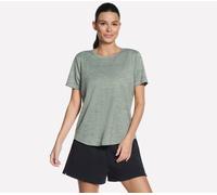 Funktionsshirt SKECHERS "Women's Tshirt", Damen, Gr. XL (46/48), grün (grau), Jersey, Obermaterial: 91% Polyester, 9% Elasthan, Rundhals, Shirts Funktionsshirt, elastisches Material, aus Jersey, mit R