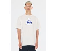 Funktionsshirt SOS "Kvitfjell", Herren, Gr. L, weiß, 94% Baumwolle, 6% Elasthan, bedruckt, unifarben, normal, Rundhals, Shirts Funktionsshirt, mit biologischer Baumwolle und subtilem SOS-Print (435748