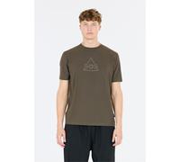 Funktionsshirt SOS "Kvitfjell", Herren, Gr. M, grün (olivgrün), 94% Baumwolle, 6% Elasthan, bedruckt, unifarben, normal, Rundhals, Shirts Funktionsshirt, mit biologischer Baumwolle und subtilem SOS-Pr