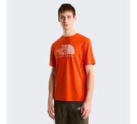 Funktionsshirt THE NORTH FACE "M 24/7 S/S TEE LOGO GRAPHIC REG", Herren, Gr. S, lava rot, Obermaterial: 100% Polyester, normal, Rundhals, Shirts Funktionsshirt, sportliche Passform, kurze Ärmel, mit F
