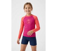 Funktionsshirt TROLLKIDS "KIDS KVALVIKA SHIRT", Mädchen, Gr. 152, pink (bright pink, watermelon), Obermaterial: 92% Polyester, 8% Elasthan, Rundhals, Shirts Funktionsshirt, Badeshirt mit UV-Schutz (18