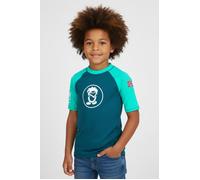 Funktionsshirt TROLLKIDS "KIDS KVALVIKA T", Mädchen, Gr. 110, blau (schwarz mint, petrol), Obermaterial: 90% Polyester, 10% Elasthan, Shirts Funktionsshirt, für Kinder und Jugendliche, kurzärmlig, mit