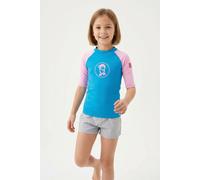 Funktionsshirt TROLLKIDS "KIDS KVALVIKA T", Mädchen, Gr. 164, dynamic blau, candy pink, Obermaterial: 92% Polyester, 8% Elasthan, Shirts Funktionsshirt, für Kinder und Jugendliche, kurzärmlig, mit UV-