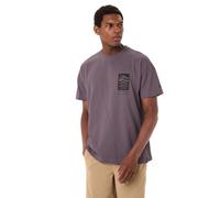 Funktionsshirt VAUDE "MEN'S REDMONT HEAVYWEIGHT T-SHIRT", Herren, Gr. XXL, lila ash, Obermaterial: 100% Baumwolle, Shirts Funktionsshirt, Kurzarm, für Sportmode und Outdoormode, robuste Verarbeitung (