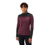 Funktionsshirt VAUDE "WOMEN'S TREMALZO LS SHIRT", Damen, Gr. 34, lila (cassis uni), Obermaterial: 88% Polyester, 12% Wolle, ohne Ausschnitt, elastischer Bund, Shirts Funktionsshirt, Rückentasche mit g