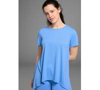 Funktionsshirt VENICE BEACH "Funktionsshirt", Damen, Gr. 56/58, blau (azurblau), Single Jersey, Obermaterial: 63% Polyester, 32% Baumwolle, 5% Elasthan, lässig geschnitten lang, Rundhals, Shirts Funkt