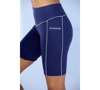 Funktionsshorts COPENHAGEN STUDIOS, Damen, Gr. L (44/46), N-Gr, navy, Trikot, Obermaterial: 78% Polyester, 22% Elasthan, unifarben mit Farbeinsatz, figurbetont ca. Mitte Oberschenkel, Hosen (60941161-