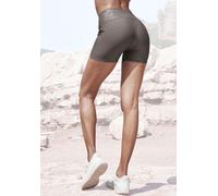 Funktionsshorts LASCANA ACTIVE, Damen, Gr. XL (48/50), N-Gr, braun (braun, gemustert), Jersey, Obermaterial: 87% Polyester, 13% Elasthan, gemustert, Hosen Funktionsshorts, mit gemustertem Bund (701478