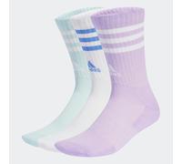 Funktionssocken ADIDAS PERFORMANCE "3-STREIFEN CUSHIONED CREW, 3 PAAR", Damen, Gr. XXL (49/51), Sockengröße, weiß (powder plum, weiß, halo mint), Obermaterial: 62% Baumwolle, 36% Polyester, 1% Elastha