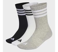 Funktionssocken ADIDAS PERFORMANCE "3-STREIFEN, KNÖCHELLANG, MIT POLSTERUNG, 3ER-PACK", Damen, Gr. XXL (49/51), schwarz-weiß (medium grau heather, weiß, schwarz), Obermaterial: 59% Baumwolle, 37% Poly