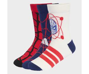 Funktionssocken ADIDAS PERFORMANCE "ADIDAS MARVEL SPIDER-MAN KIDS", Mädchen, Gr. 25-27, bunt (pure ruby, dunkelblau, sanftes weiß), Obermaterial: 59% Baumwolle, 38% Polyester, 3% Elasthan, Socken, für