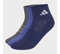 Funktionssocken ADIDAS PERFORMANCE "CUSHIONED SPORTSWEAR ANKLE 3ER-PACK", Damen, Gr. L (43/45), blau (dual indigo, dunkelgrau heather, dunkelblau, weiß), Obermaterial: 57% Baumwolle, 40% Polyester, 2%