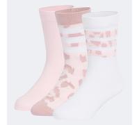 Funktionssocken ADIDAS PERFORMANCE "LEO GRAFIK KIDS", Mädchen, Gr. 25-27, rosa (dual lila, clear pink, weiß), Obermaterial: 55% Polyester, 42% Baumwolle, 3% Elasthan. Obermaterial 2: 72% Baumwolle, 25