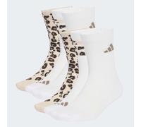 Funktionssocken ADIDAS PERFORMANCE "LEO SOCK 3PP", Damen, Gr. L, weiß (crystal linen, khaki six, schwarz braun), Obermaterial: 54% Baumwolle, 42% Polyester, 3% Elasthan, 1% Polyamid, Socken, für Fitne