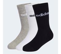 Funktionssocken ADIDAS PERFORMANCE "LIN KIDS CRW 3P", Mädchen, Gr. 22-24, weiß, medium grau heather, schwarz, Obermaterial: 58% Baumwolle, 38% Polyester, 3% Elasthan, 1% Polyamid, Socken (63241266-22)