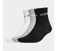 Funktionssocken ADIDAS PERFORMANCE "LIN KIDS CRW 3P", Mädchen, Gr. 34-36, schwarz-weiß (weiß, mgrauh, schwarz), Obermaterial: 65% Baumwolle, 31% Polyester, 4% Elasthan, Socken (86436059-34) weiß, mgra