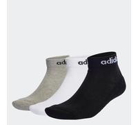 Funktionssocken ADIDAS PERFORMANCE "LINEAR CUSHIONED ANKLE SOCKEN, 3 PAAR", Damen, Gr. L (43/45), blau (medium grau heather, weiß, schwarz), Obermaterial: 73% Baumwolle, 25% Polyester, 1% Elasthan, 1%