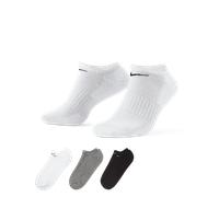 Funktionssocken NIKE "EVERYDAY CUSHIONED TRAINING NO-SHOW", Damen, Gr. L (42/45), weiß (multi, color), Obermaterial: 75% Baumwolle, 23% Polyester, 1% Elasthan, 1% Nylon, Socken, 3 Paar im Set, mit Dri