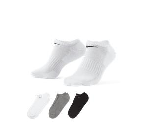 Funktionssocken NIKE "EVERYDAY CUSHIONED TRAINING NO-SHOW", Damen, Gr. L (42/45), weiß (multi, color), Obermaterial: 75% Baumwolle, 23% Polyester, 1% Elasthan, 1% Nylon, Socken, 3 Paar im Set, mit Dri