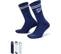 Funktionssocken NIKE SPORTSWEAR "U NK ED PLS CRW 3PR LFESTL 144", Damen, Gr. S (34/37), multi, color, Obermaterial: 64% Baumwolle, 33% Polyester, 2% Elasthan, 1% Nylon, Socken (92124303-S) multi, colo