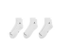 Funktionssocken NIKE "U J ED CUSH POLY ANKLE 3PR 144", Damen, Gr. L (42/45), weiß, schwarz, Obermaterial: 97% Polyester, 2% Elasthan, 1% Nylon, Socken, für den Alltag, mit schweißableitendem Material,