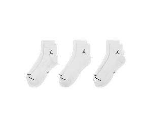 Funktionssocken NIKE "U J ED CUSH POLY ANKLE 3PR 144", Damen, Gr. L (42/45), weiß, schwarz, Obermaterial: 97% Polyester, 2% Elasthan, 1% Nylon, Socken, Knöchelsocken im 3er-Pack, schweißableitendes Ma