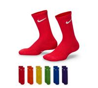 Funktionssocken NIKE "Y NK EVERYDY CUSH CREW 6PR 108", Mädchen, Gr. S (34/37), multi, color, Obermaterial: 73% Baumwolle, 23% Nylon, 3% Elasthan, 1% Polyester, Socken, Junior-Socken (70868060-S) multi