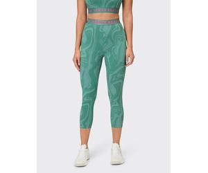Funktionstights VENICE BEACH "LEGGINGS 7/8 KENDALL", Damen, Gr. S (38), N-Gr, grün (aop lava eucalyptus), Obermaterial: 75% Polyamid, 25% Elasthan, Hosen, atmungsaktives Material, schnell trocknend, a