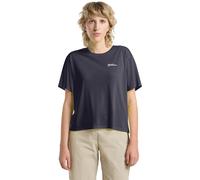 Funktionstop JACK WOLFSKIN "VONNAN BOXY T W", Damen, Gr. S (36), grau (graphite), Obermaterial: 100% Polyester, Tops Funktionstop (43263336-S)