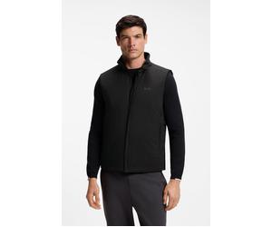 Funktionsweste BOSS GREEN, Herren, Gr. L, schwarz001, Web, Obermaterial: 100% Polyamid, unifarben, regular fit normal, hoch geschlossener Ausschnitt, Westen Funktionsweste, Regular Fit, 4-Wege-Stretch