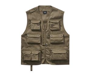 Funktionsweste BRANDIT "Brandit Herren Hunting Vest", Herren, Gr. S, braun (olive), 80% Polyester, 20% Baumwolle, Westen Funktionsweste (64140048-S) olive