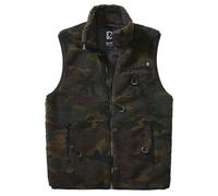 Funktionsweste BRANDIT "Brandit Herren Teddyfleece Vest Men", Herren, Gr. M, grün (woodland), 100% Polyester, Westen Funktionsweste (15123038-M) woodland