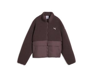 Funktionsweste PUMA "RE:FIBRE Fleece Relaxed Jacke Damen", Damen, Gr. L, rich cocoa braun, Obermaterial: 100% Polyester. Untermaterial: 100% Polyester. Futter: 100% Polyester. Einsatz: 100% Polyester,