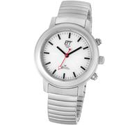 Funkuhr ETT "Basic", grau (edelstahlfarben, grau), Armbanduhren, Damen, grau, Funkuhr, Armbanduhr, Damenuhr, Solar, Flexband, Zugband (12464118-0) edelstahlfarben, grau