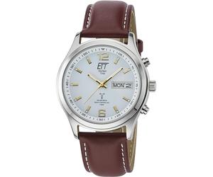Funkuhr ETT "Gobi", braun, Armbanduhren, Herren, Funkuhr, Armbanduhr, Herrenuhr, Solar, Datum, Lederarmband (466755-0) braun