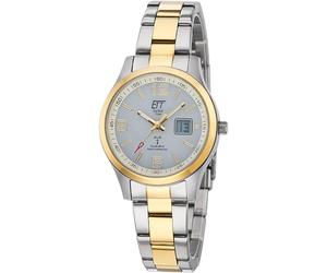Funkuhr ETT "Gobi Lady", gold (silberfarben, goldfarben), Armbanduhren, Damen, Funkuhr, Armbanduhr, Damenuhr, Solar, Datum, Edelstahlarmband (39370345-0) silberfarben, goldfarben