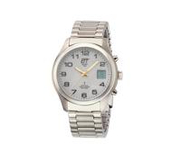 Funkuhr ETT "Gobi", silber (silberfarben, grau), Armbanduhren, Herren, Funkuhr, Armbanduhr, Solar, Herrenuhr, Edelstahlarmband, analog, digital (28060146-0) silberfarben, grau