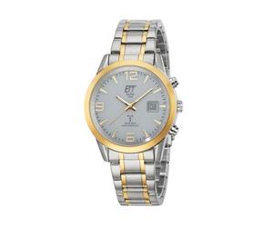 Funkuhr ETT "Gobi", silbergoldfarben, Armbanduhren, Herren, Funkuhr, Armbanduhr, Solar, Herrenuhr, Edelstahlarmband, analog, digital (76314347-0) silbergoldfarben